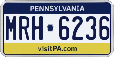 PA license plate MRH6236
