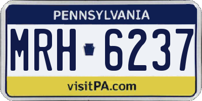 PA license plate MRH6237