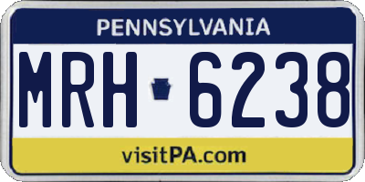 PA license plate MRH6238