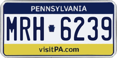 PA license plate MRH6239