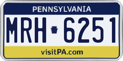 PA license plate MRH6251