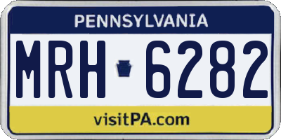 PA license plate MRH6282