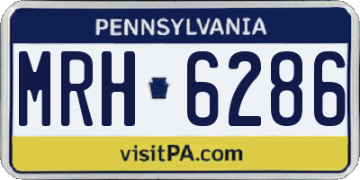 PA license plate MRH6286