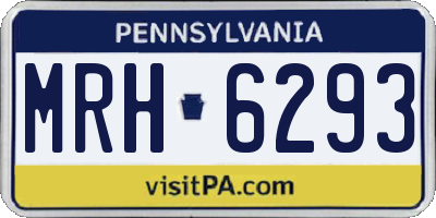 PA license plate MRH6293