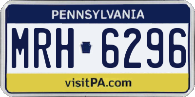 PA license plate MRH6296