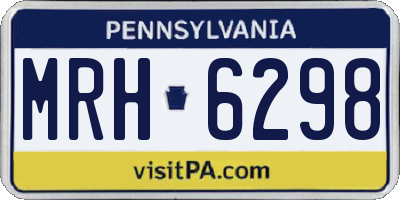 PA license plate MRH6298