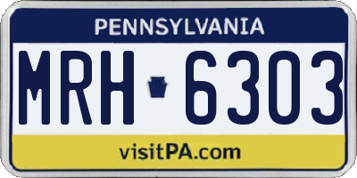 PA license plate MRH6303