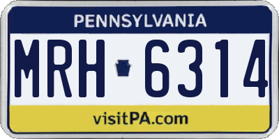 PA license plate MRH6314