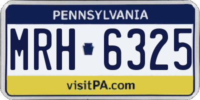 PA license plate MRH6325