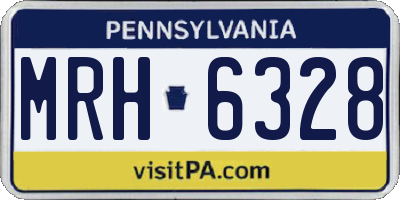 PA license plate MRH6328