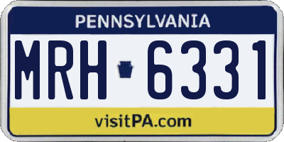 PA license plate MRH6331