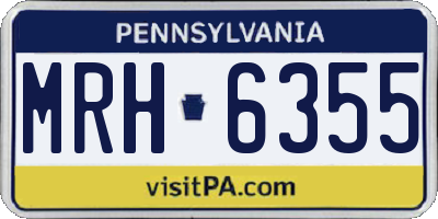 PA license plate MRH6355