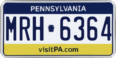 PA license plate MRH6364