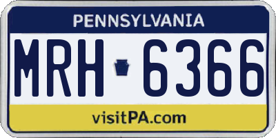 PA license plate MRH6366