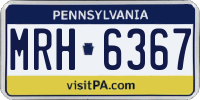 PA license plate MRH6367