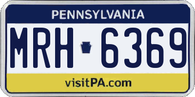 PA license plate MRH6369