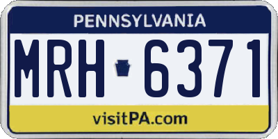 PA license plate MRH6371