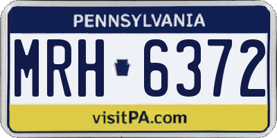 PA license plate MRH6372