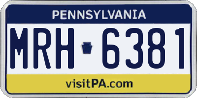 PA license plate MRH6381