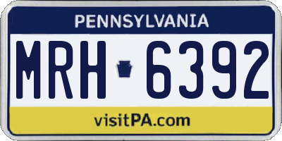 PA license plate MRH6392