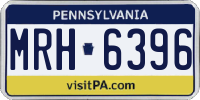 PA license plate MRH6396