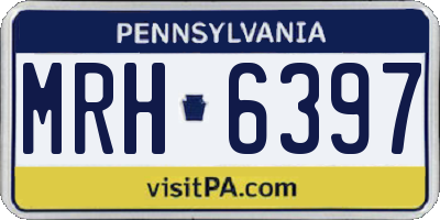 PA license plate MRH6397