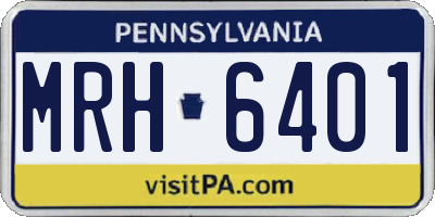 PA license plate MRH6401