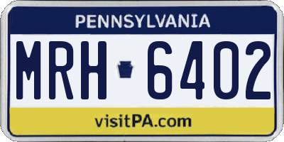 PA license plate MRH6402
