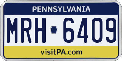PA license plate MRH6409