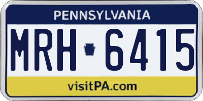 PA license plate MRH6415