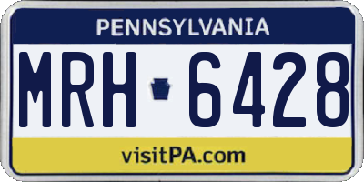 PA license plate MRH6428