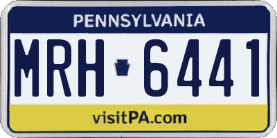 PA license plate MRH6441