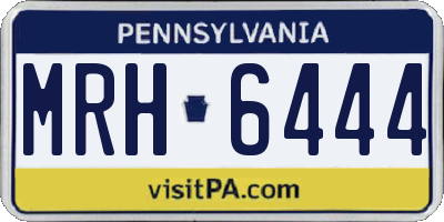 PA license plate MRH6444