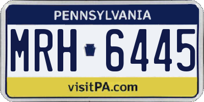 PA license plate MRH6445