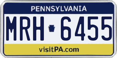 PA license plate MRH6455