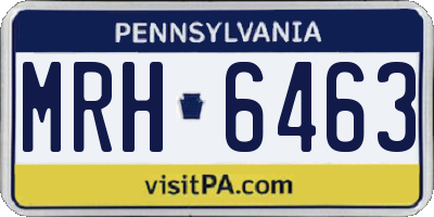 PA license plate MRH6463