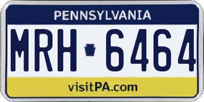 PA license plate MRH6464