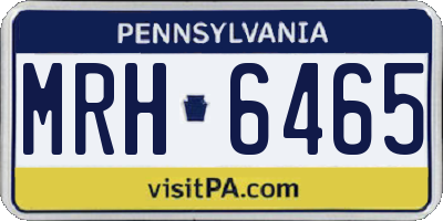 PA license plate MRH6465