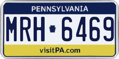 PA license plate MRH6469