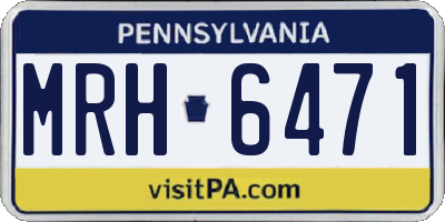 PA license plate MRH6471