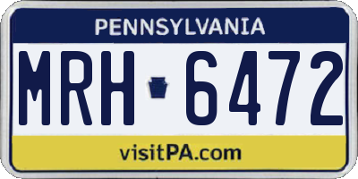 PA license plate MRH6472