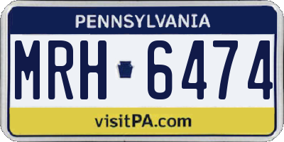 PA license plate MRH6474