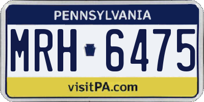 PA license plate MRH6475