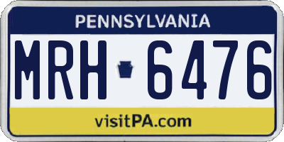 PA license plate MRH6476