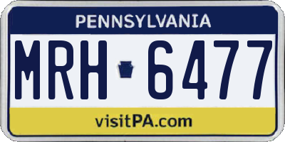 PA license plate MRH6477