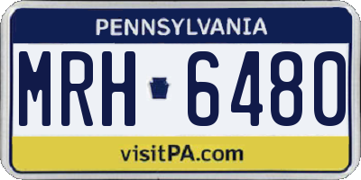 PA license plate MRH6480