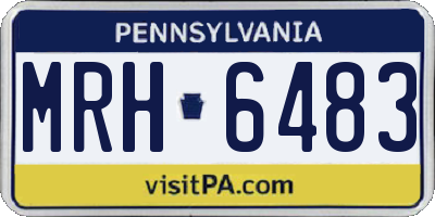 PA license plate MRH6483