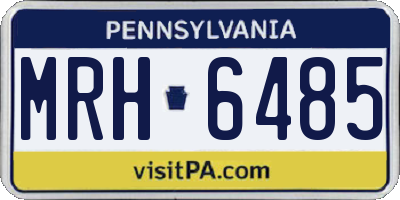 PA license plate MRH6485