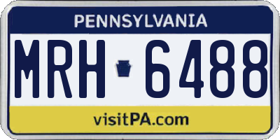 PA license plate MRH6488