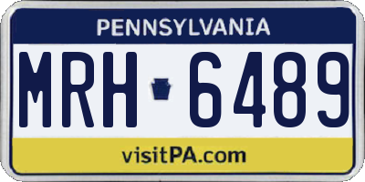 PA license plate MRH6489